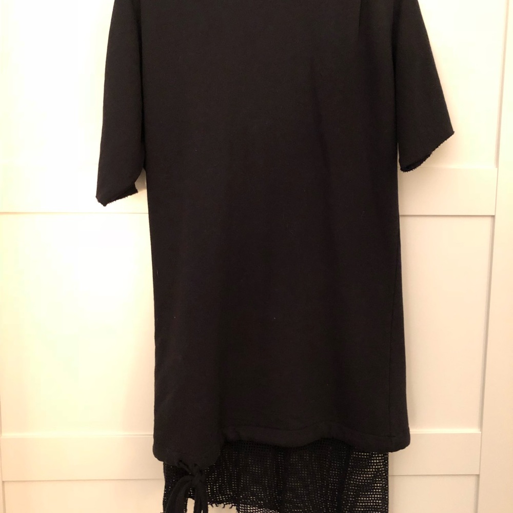 Edgy cool short sleeve sweatshirt dress
